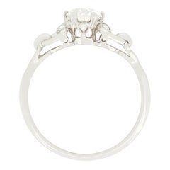 Late Deco 0.76ct Diamond Solitaire Ring, c.1940s