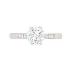 Late Deco 0.79 Carat Diamond Solitaire Engagement Ring, circa 1940s