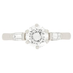 Late Deco 0.84ct Diamond Solitaire Ring, C.1940s