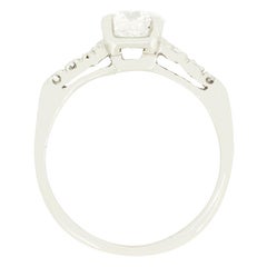 Late Deco 0.90ct Diamond Solitaire Ring, c.1940s