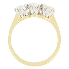 Late Deco 1.00ct Diamond Trilogy Ring, c.1930s