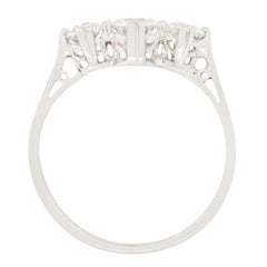 Late Deco 1.10ct Diamond Trilogy Ring, c.1930s