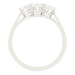 Late Deco 1.10ct Diamond Trilogy Ring, c.1940s