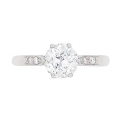 Late Deco 1.12 Carat Diamond Solitaire Engagement Ring, circa 1930s