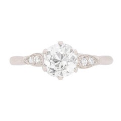 Late Deco 1.16 Carat Diamond Solitaire Ring, circa 1940s Late Deco 1.16 Carat Diamond Solitaire Ring, circa 1940s