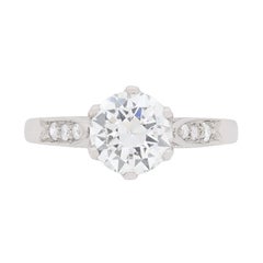 Late Deco 1.18 Carat Diamond Solitaire Ring, circa 1940s