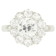 Vintage Late Deco 1.25ct Diamond Cluster Ring, c.1940s