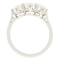 Late Deco 1.40ct Diamond Trilogy Ring, c.1940