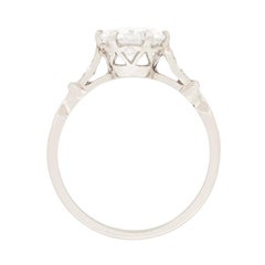 Late Deco 1.45 Carat Transitional Cut Diamond Solitaire Ring, circa 1940s