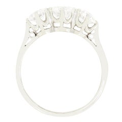 Late Deco 1.75ct Diamond Three Stone Ring, c.1930s