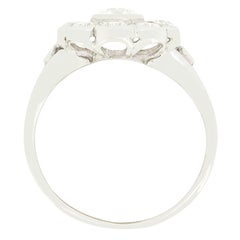 Late Deco 1.76ct Diamond Daisy Cluster Ring, c.1940s