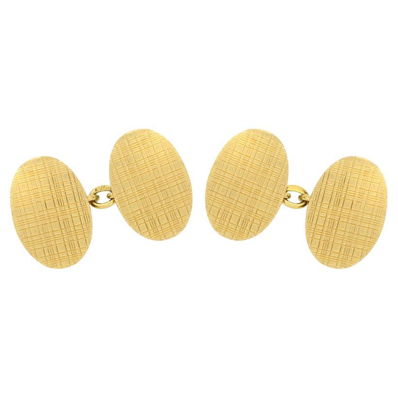 Late Deco 18ct Gold Cufflinks, hallmarked 1947