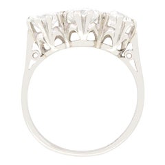 Late Deco 1.90ct Diamond Trilogy Ring, c.1930s