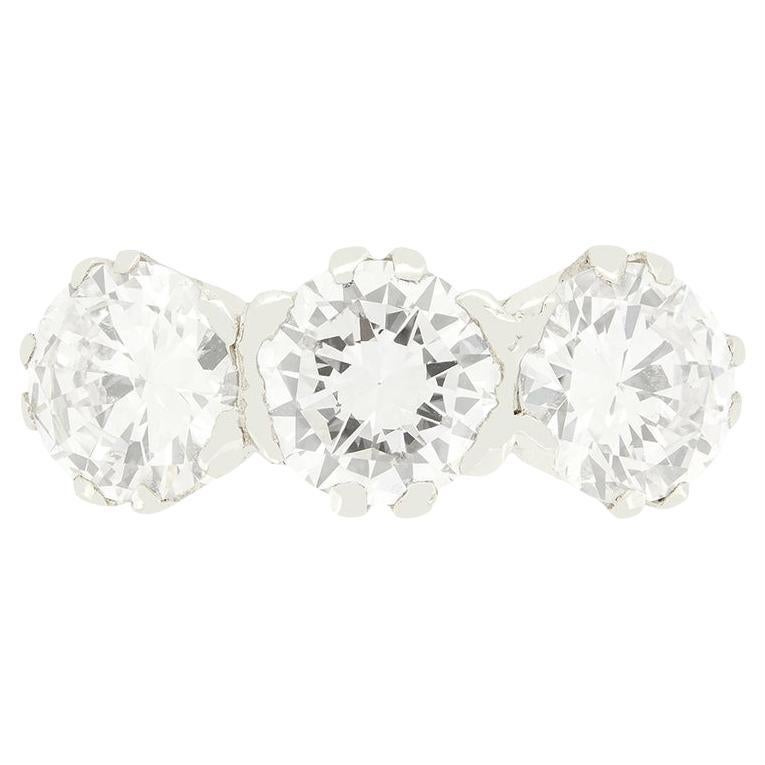 Bague à trois pierres en diamant de 3(00ct), A.I.C. C Stone, C.C.