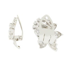 Late Deco 3.30ct Diamond Cluster Earrings, c.1940s