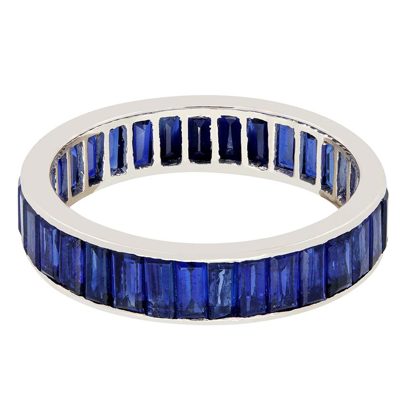Art Deco Late Deco 3.30ct Sapphire Full Eternity Band, c.1930s For Sale