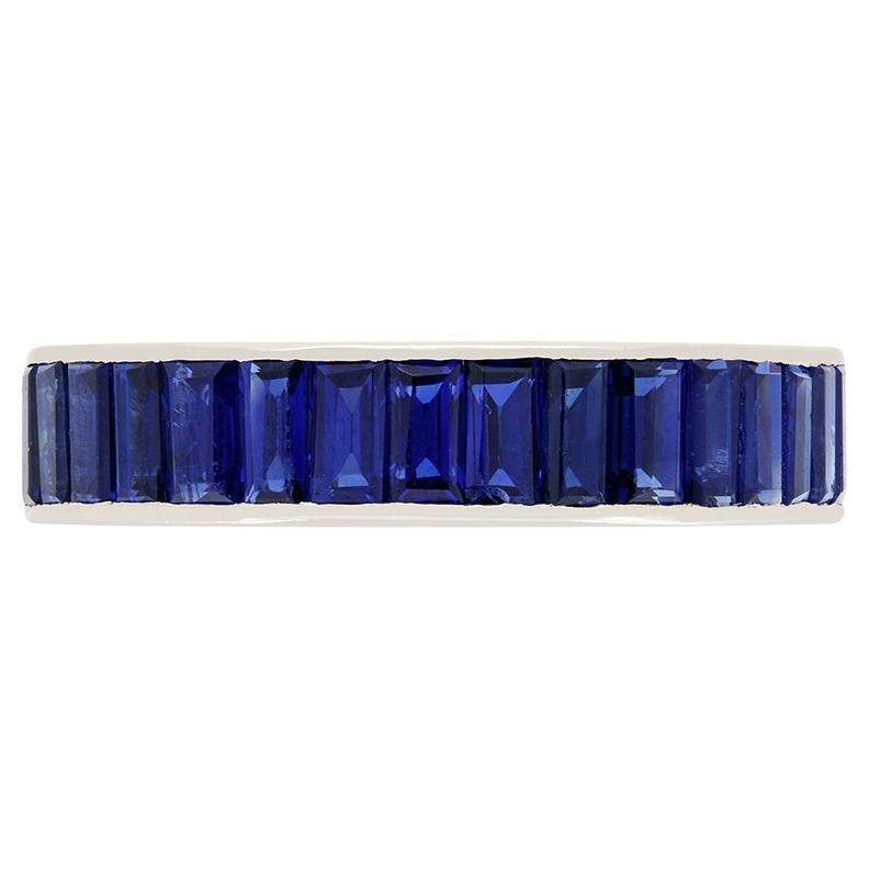 Late Deco 3.30ct Sapphire Full Eternity Band, c.1930s For Sale