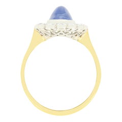 Late Deco 3.50ct Sapphire and Diamond Cluster Ring, c.1930s