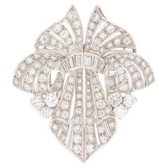 Vintage Late Deco 4.00ct Diamond Brooch, c.1940s