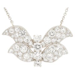 Late Deco 4.60ct Diamond Butterfly Necklace, c.1940s