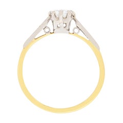 Late Deco Diamond Solitaire Engagement Ring, circa 1940s
