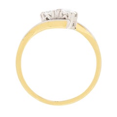 Late Deco Diamond Two-Stone Twist Ring, circa 1930s