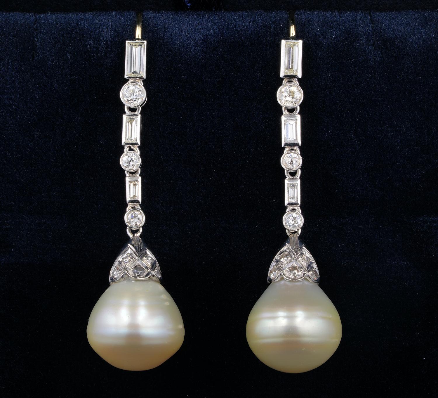 Pearl Sheen

Pearl and Diamond have been the favourite since old times back
Nothing express elegance and highlight a lady with special shimmer like pearls
One of our last entry is this spectacular late Art Deco Diamond and huge sized ear pendant