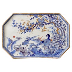 Antique Late Edo Period Imari Pheasant Plate