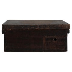 Late Edo Period Wabi Sabi Japanese Box with Small Drawer