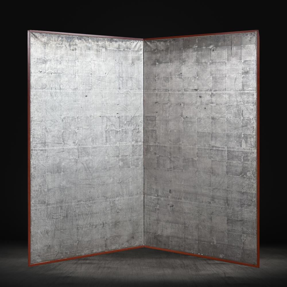 Late Edo Silver-leafed Screen

Period: Late Edo to Meiji
Size: 186 x 176 cm (73.2 x 69.3 inches)
SKU: PL42

Embracing the essence of the Late Edo to Meiji transition, this oxidized silver-leafed two-panel screen is an art piece that breathes