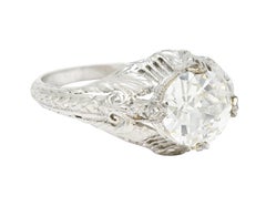 Late Edwardian 1.25 Carats Old European Cut Diamond Platinum Engagement Ring GIA