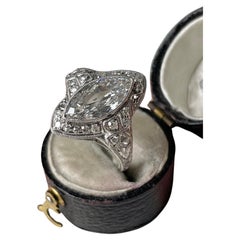 Late Edwardian/ Early Art Deco Marquise Cut Diamond Engagement Ring