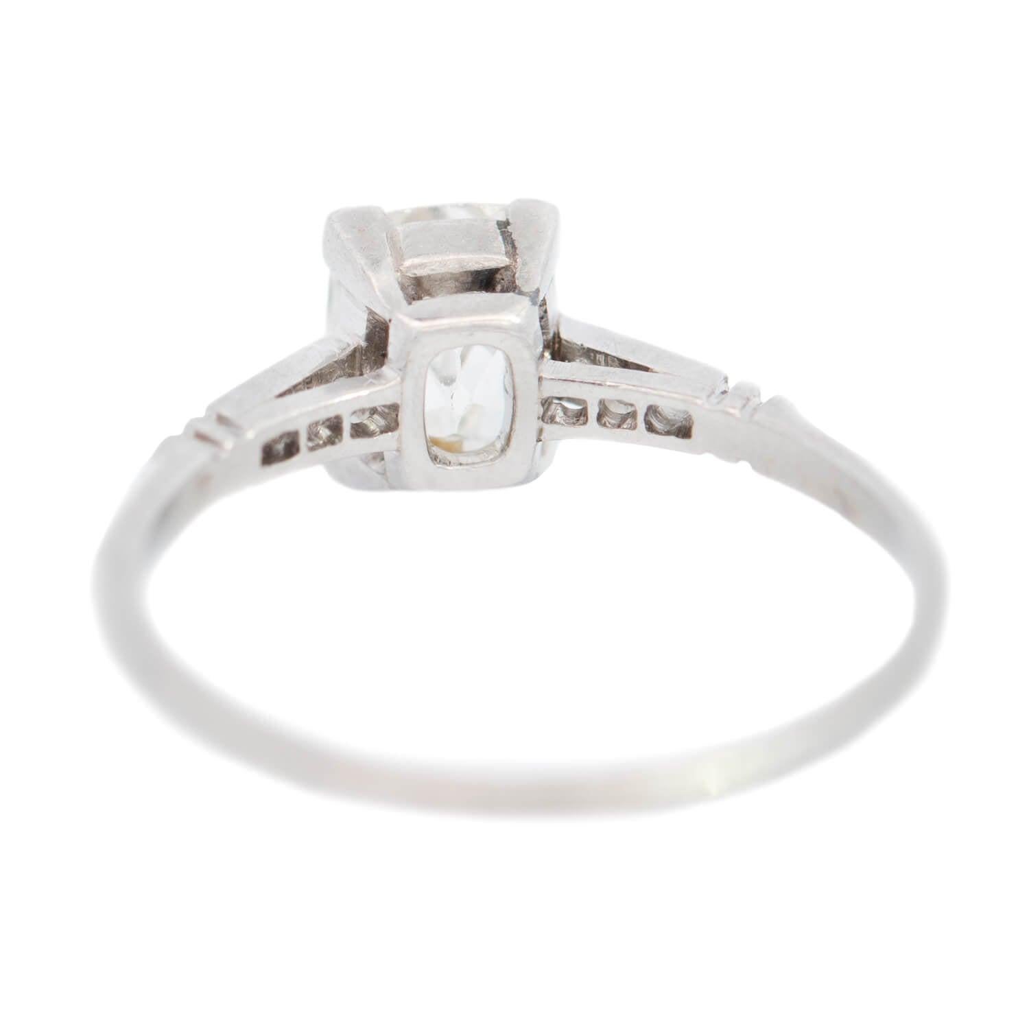 Späte Edwardian Platin Seltene Peruzzi Cut Diamond Ring 1,10ct (Art déco) im Angebot
