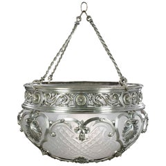 Late Edwardian Silver Plated Brass Ceiling Light