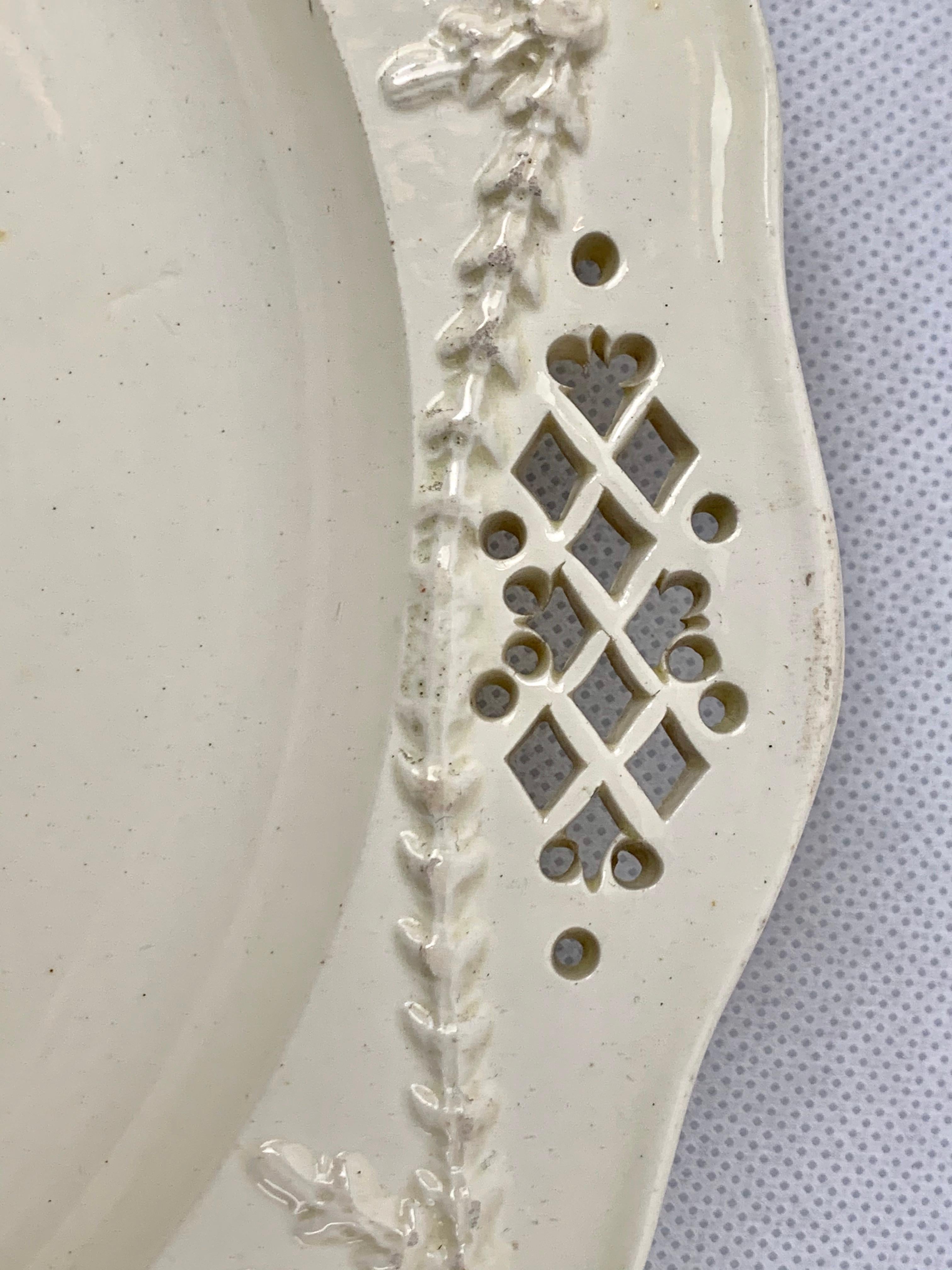 English Antique Reticulated Creamware Plate-England, Late 18th Century