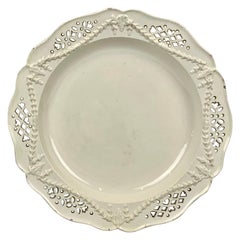 Antique Reticulated Creamware Plate-England, Late 18th Century