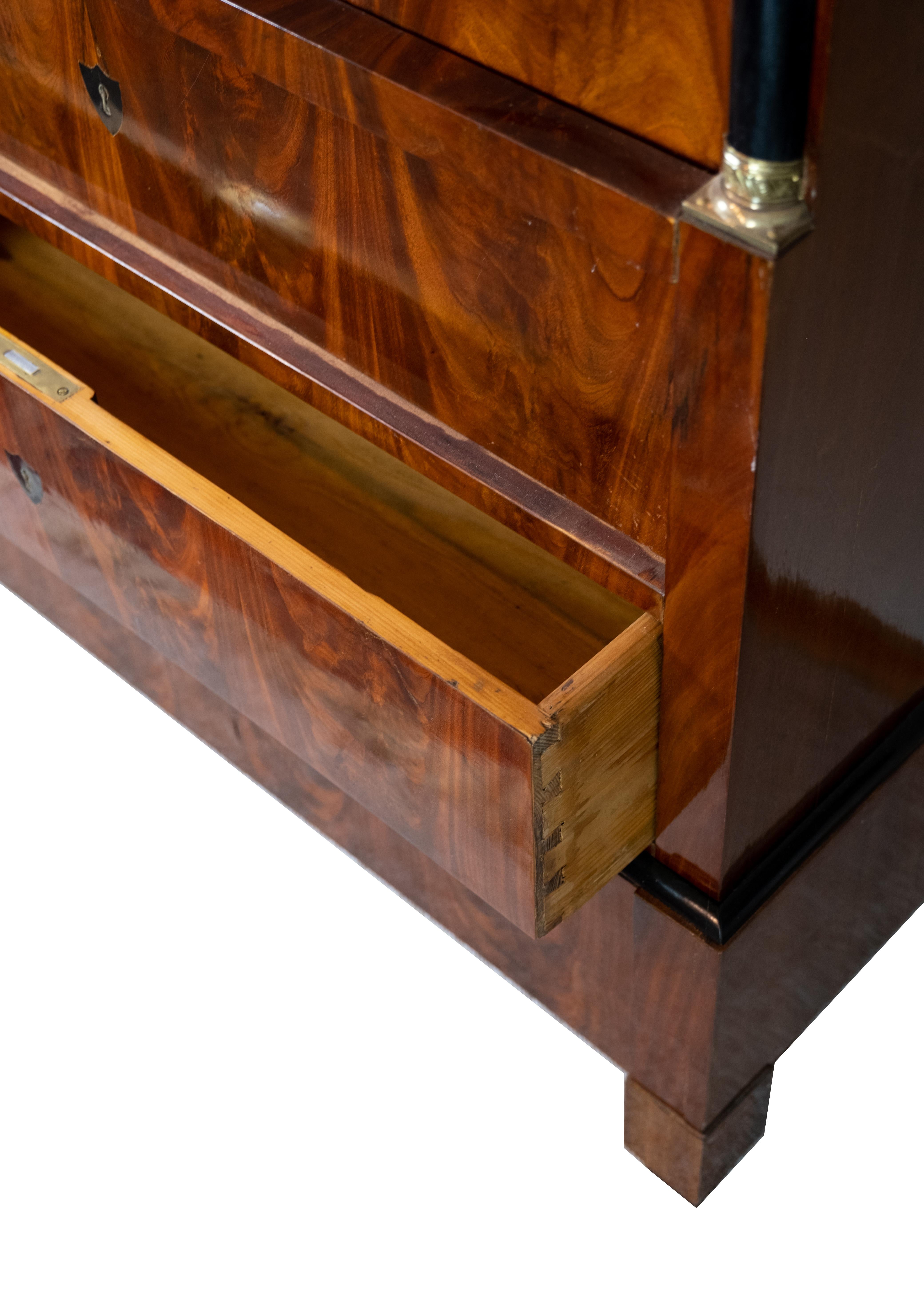 Late Empire Cabinet of Handpolished Mahogany and of Cherry on the Inside, 1840 7