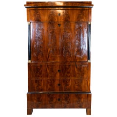 Late Empire Cabinet of Handpolished Mahogany and of Cherry on the Inside, 1840