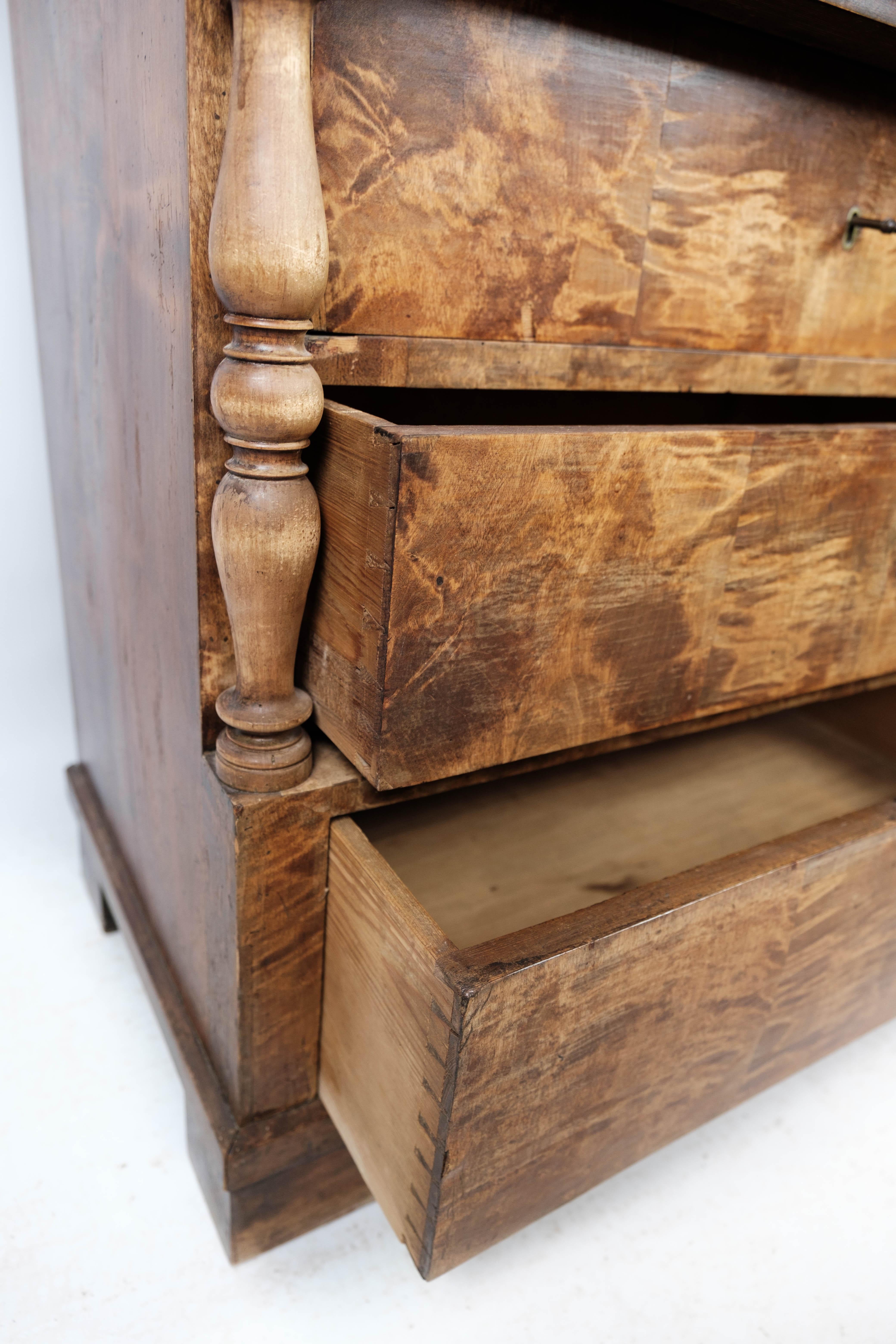 Late Empire Chest of Drawers of Birch Wood from around the 1840s 6