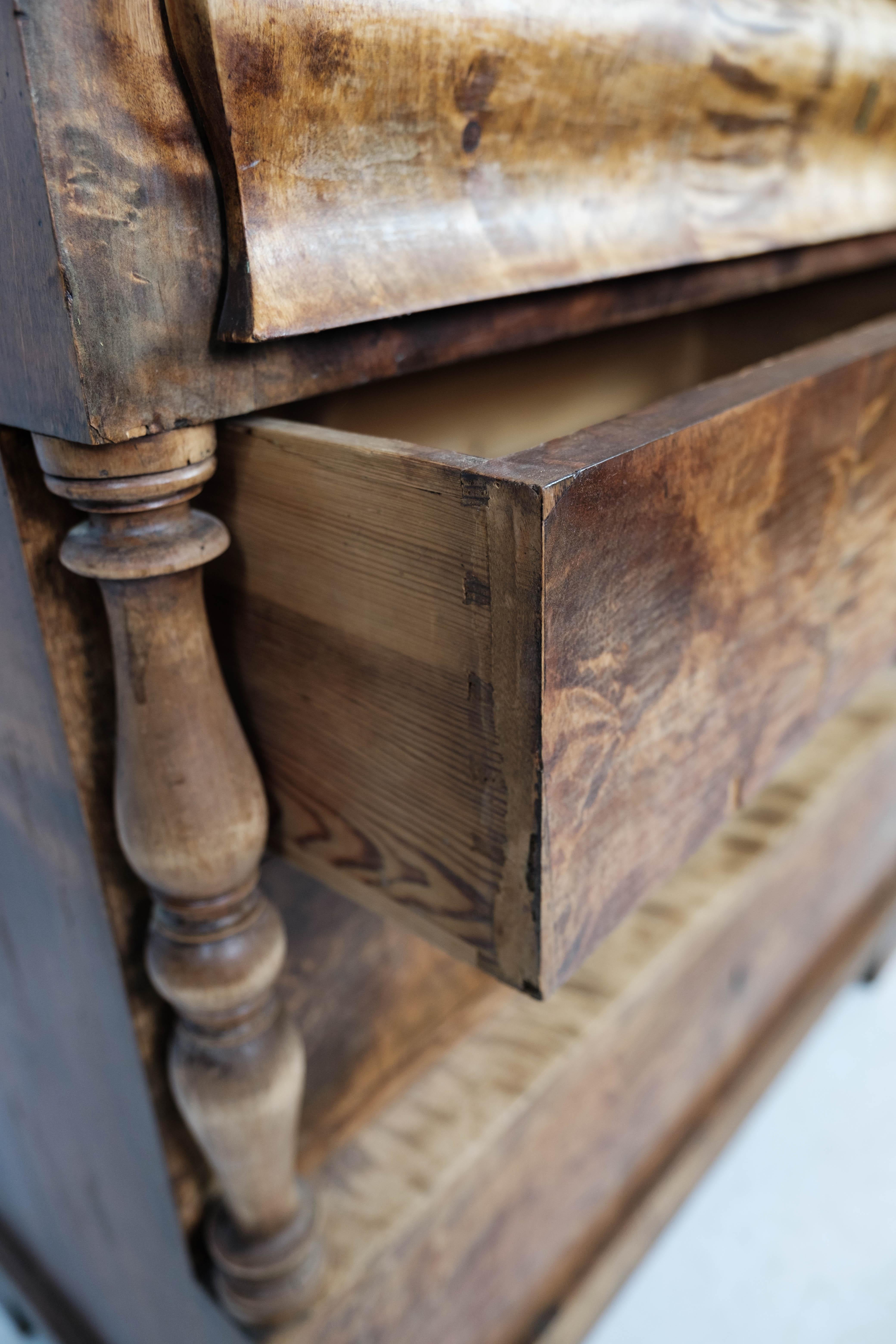 Late Empire Chest of Drawers of Birch Wood from around the 1840s 7