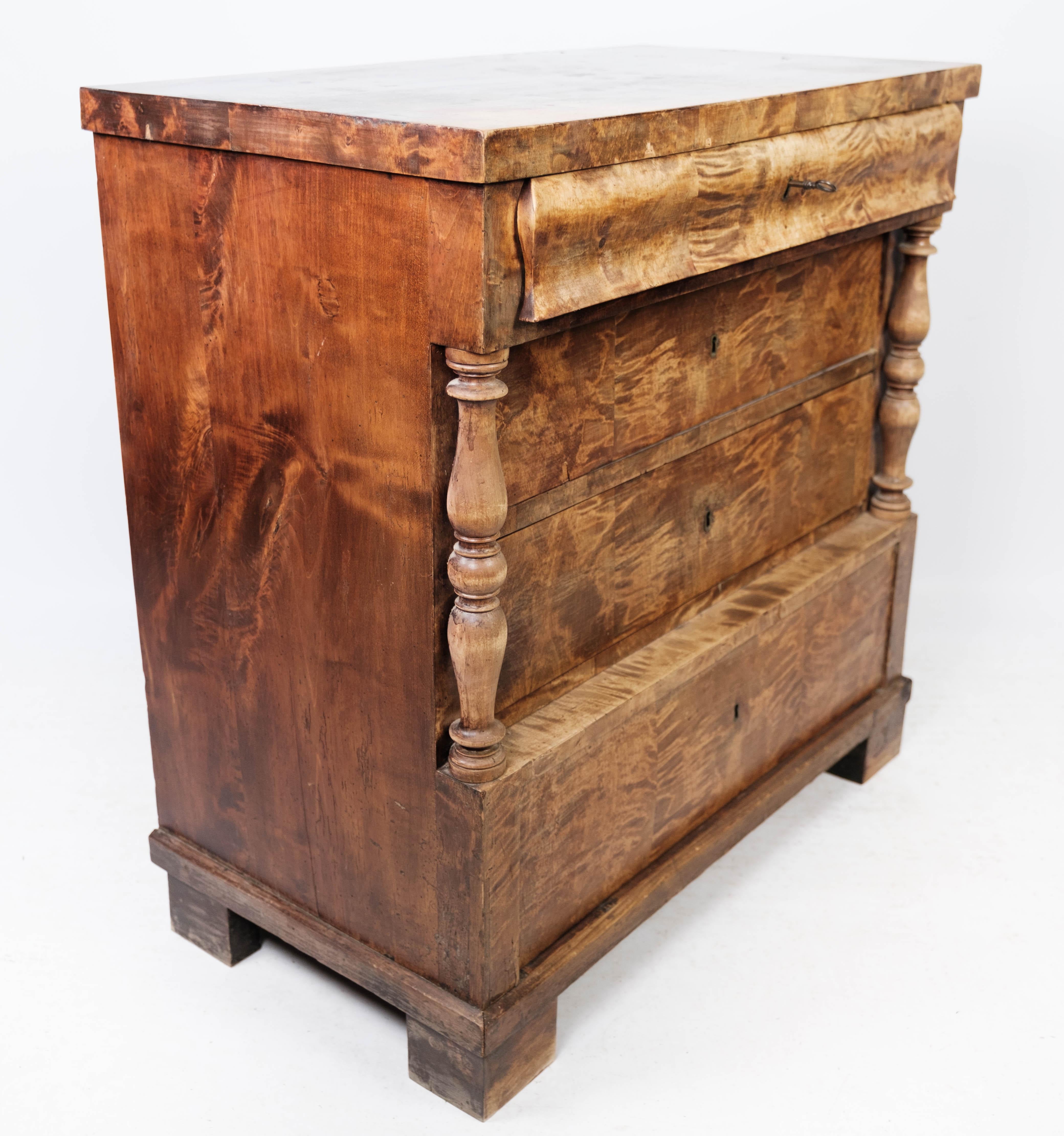 Late Empire Chest of Drawers of Birch Wood from around the 1840s 8