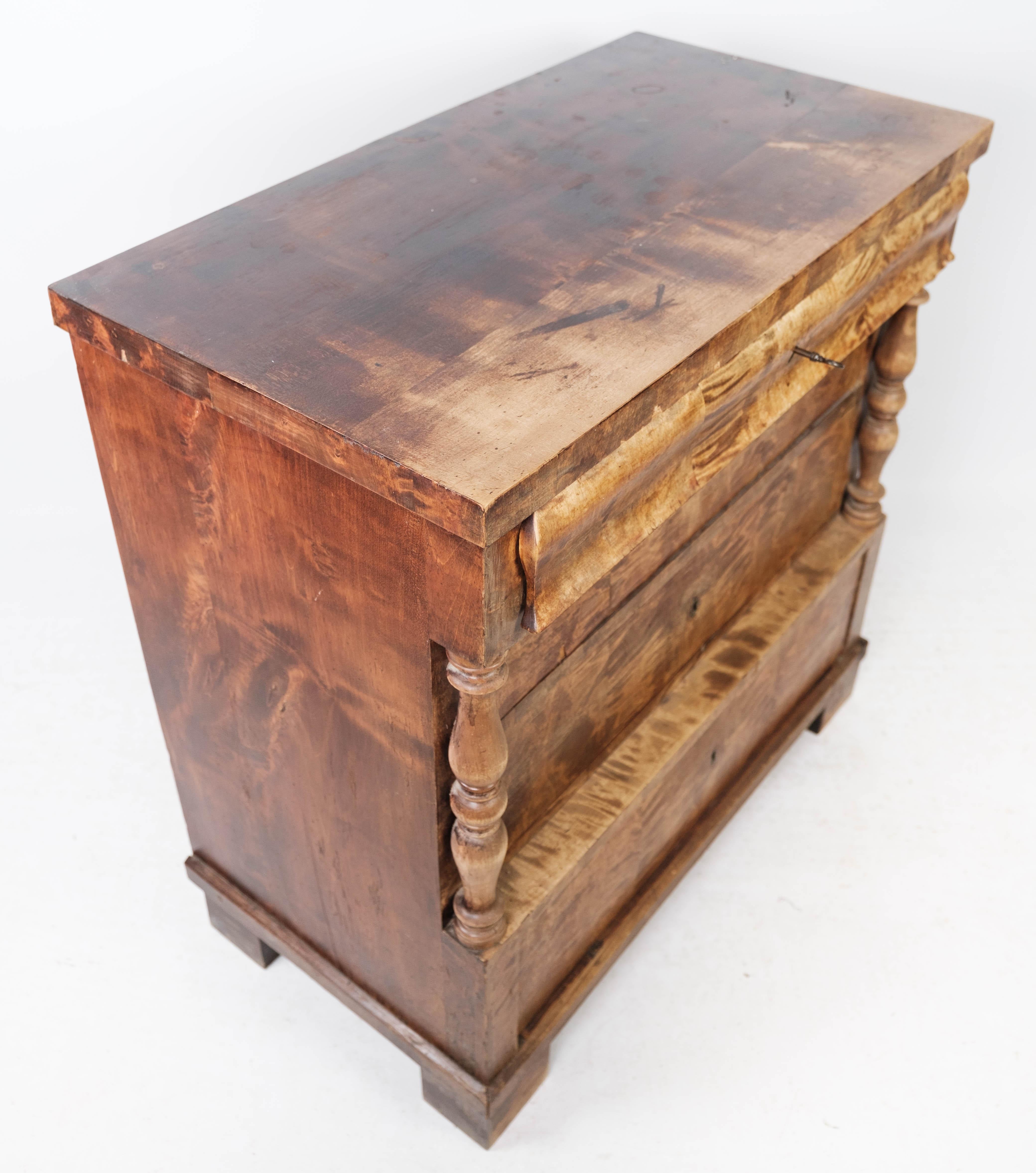 Late Empire Chest of Drawers of Birch Wood from around the 1840s 9