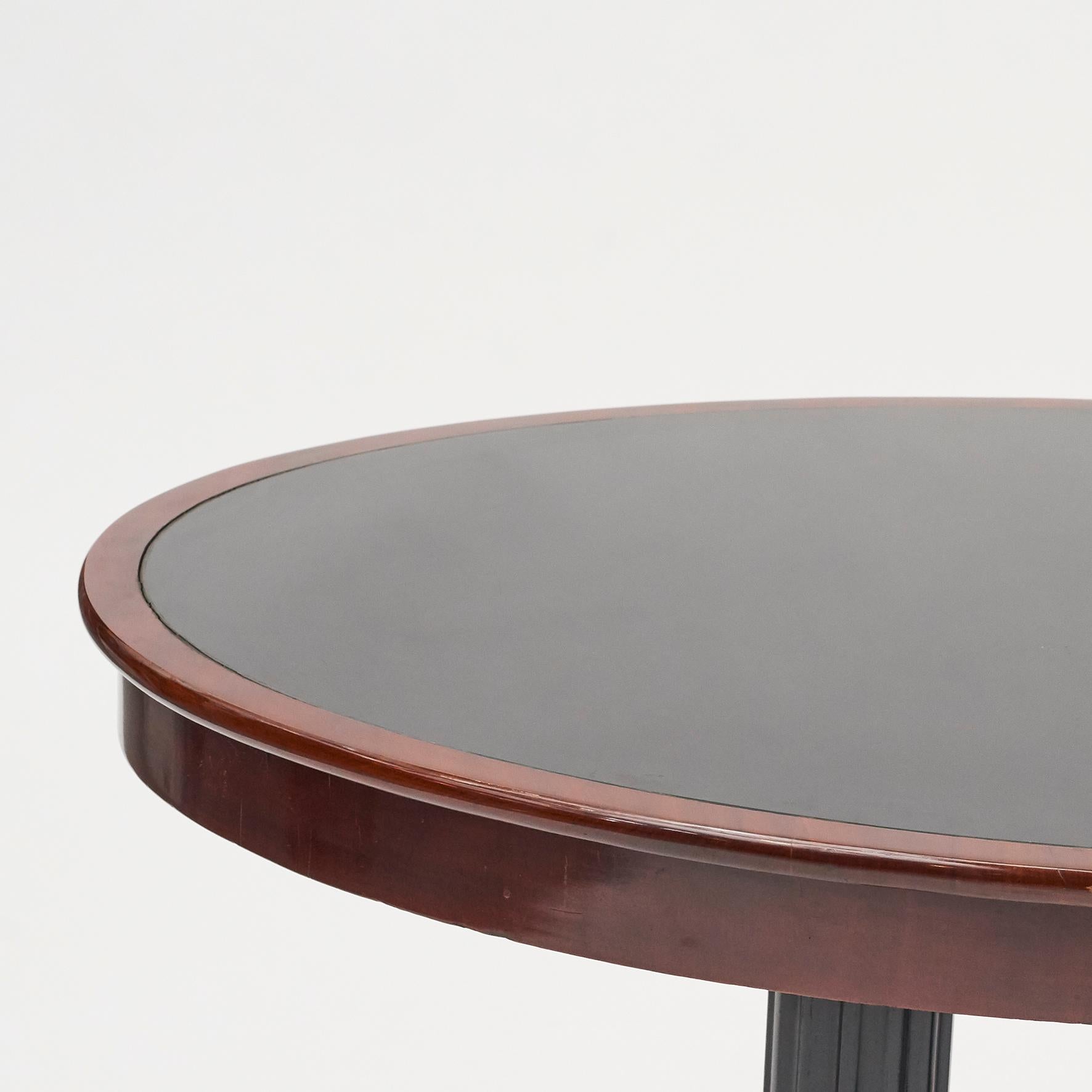 Late Empire Danish Mahogany Center Table with Black Glass Tabletop In Good Condition In Kastrup, DK