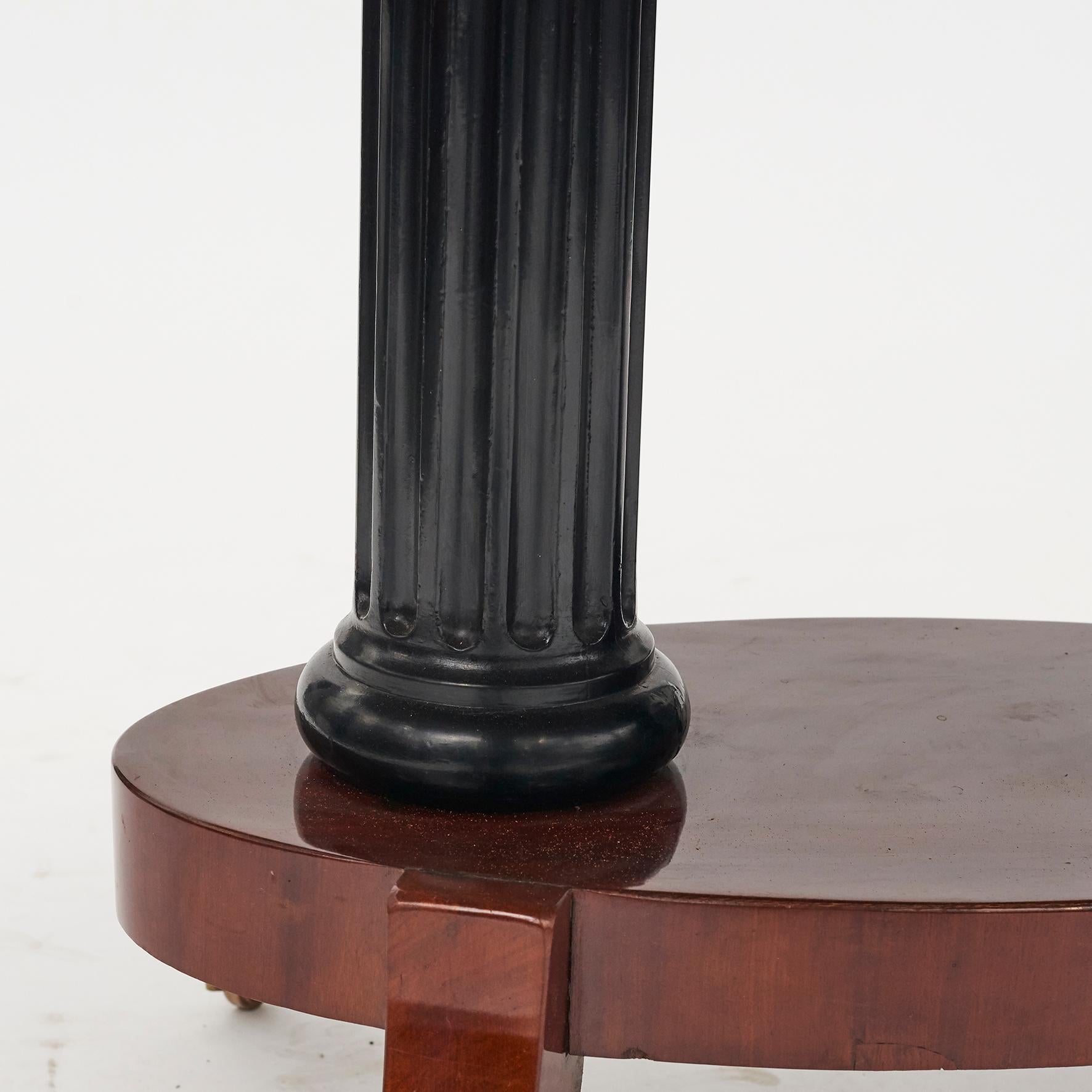 Late Empire Danish Mahogany Center Table with Black Glass Tabletop 3