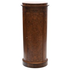 Late Empire Danish Oval Pedestal Cabinet in Walnut Root