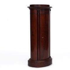 Late Empire Flamed Mahogany Pedestal Cabinet