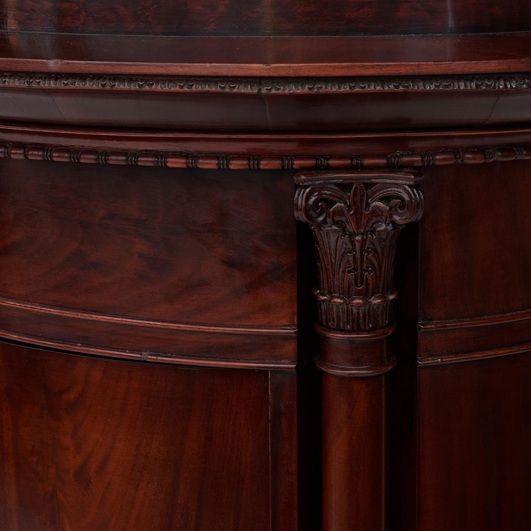 19th Century Late Empire Flamed Mahogany Pedestal Cabinet For Sale