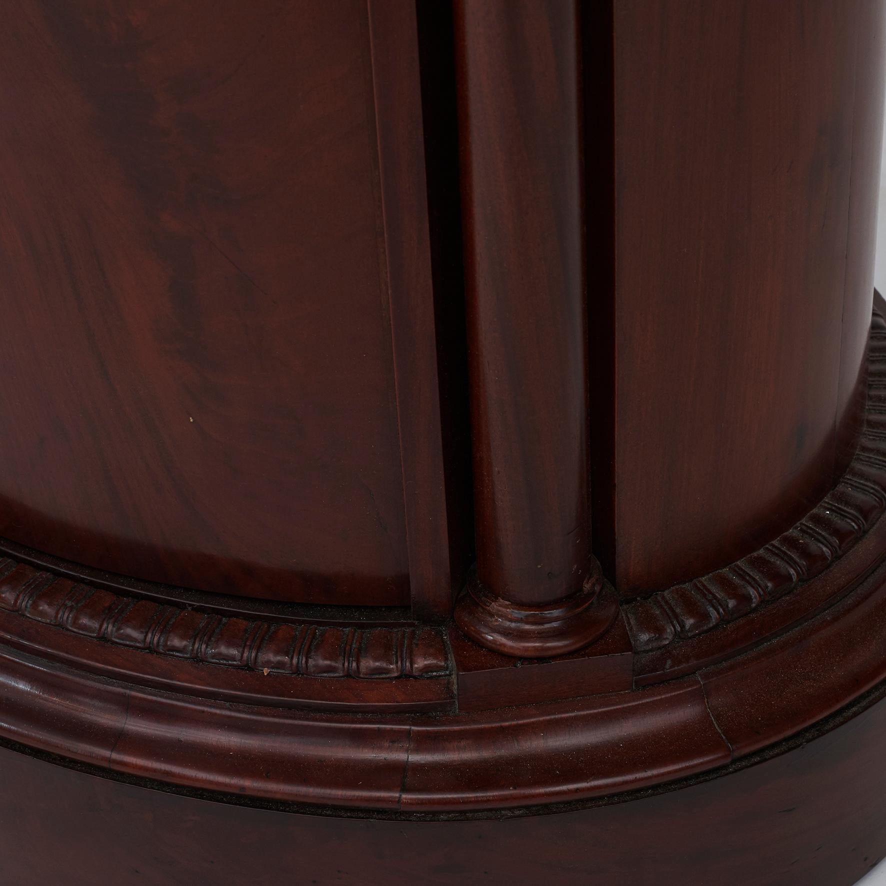 Late Empire Flamed Mahogany Pedestal Cabinet For Sale 1