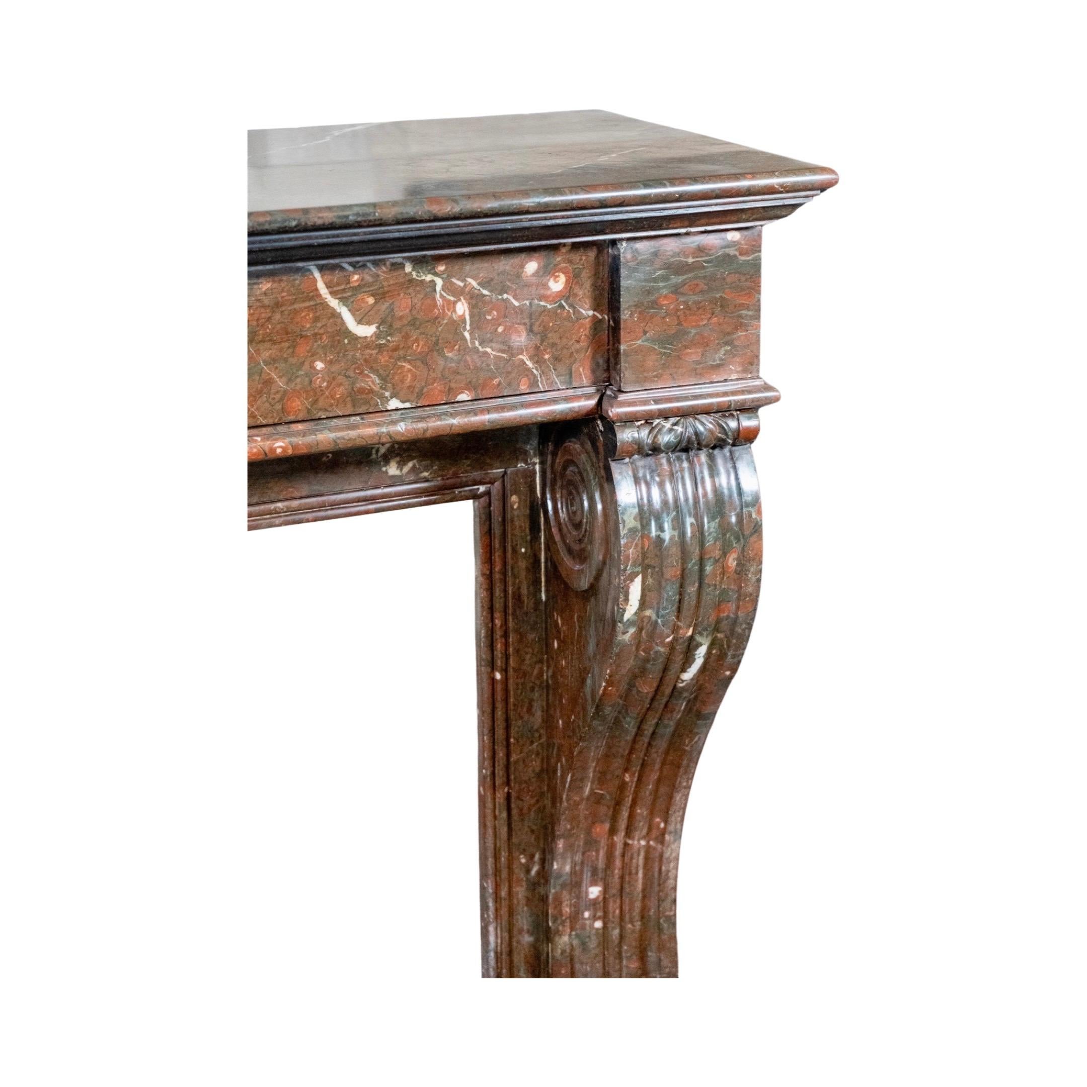 French Red Griottee Marble Mantel For Sale 2