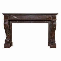 Antique French Red Griottee Marble Mantel
